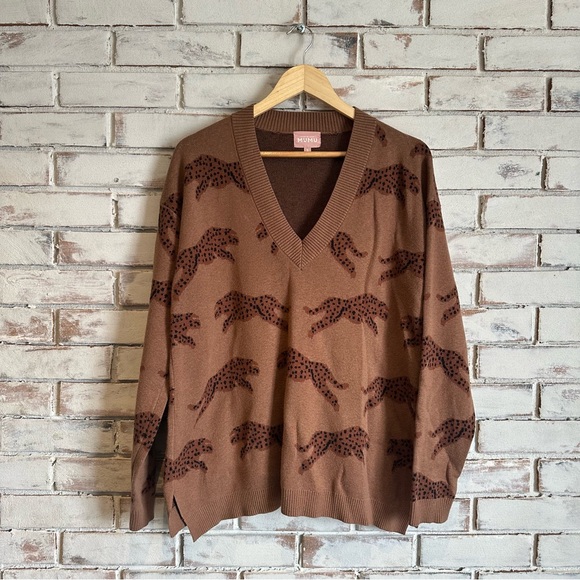 Show me your mumu Gillian sweater jumping cheetah size small